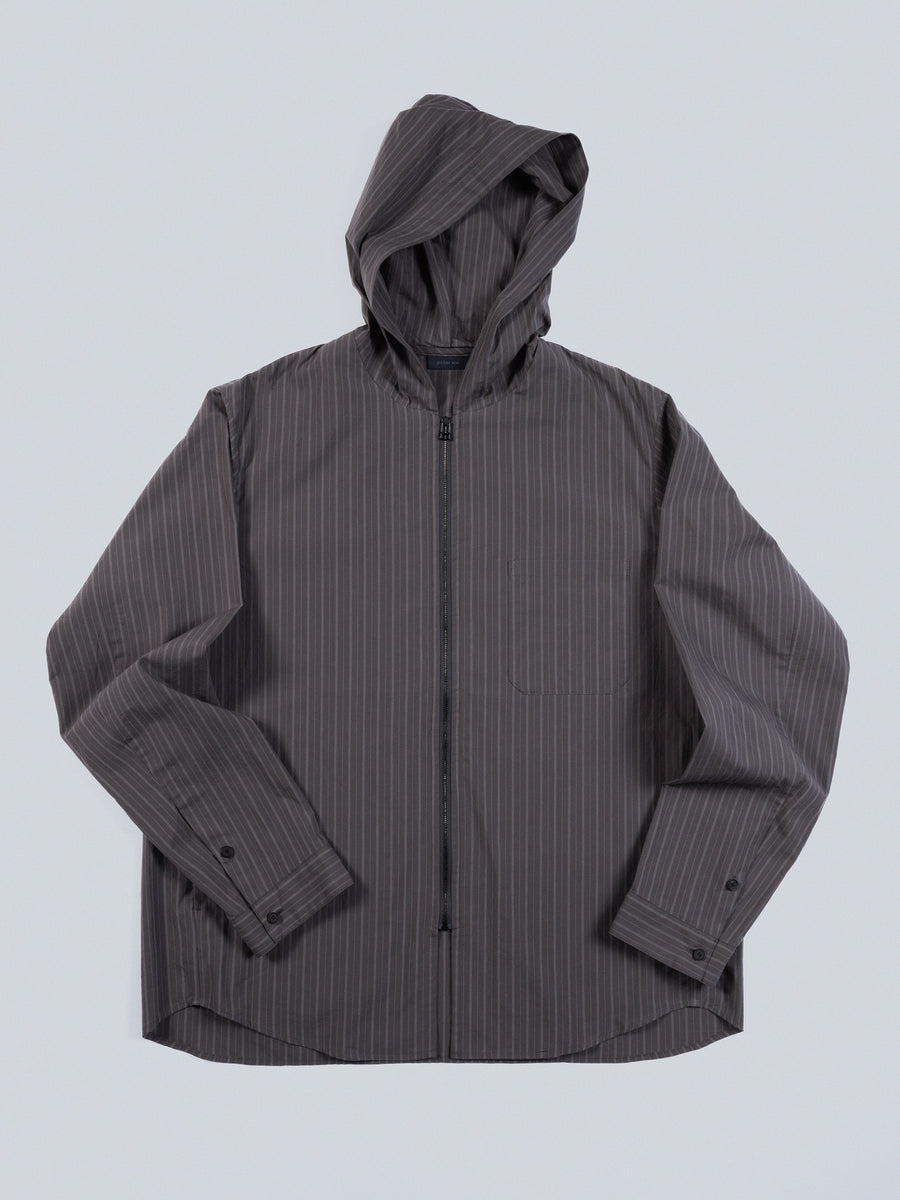 【DISCERNMENT】Commuter Hood Check Shirt Distressed Check Shirts Hoodie (BLUE) (G13SH041-BLUE
